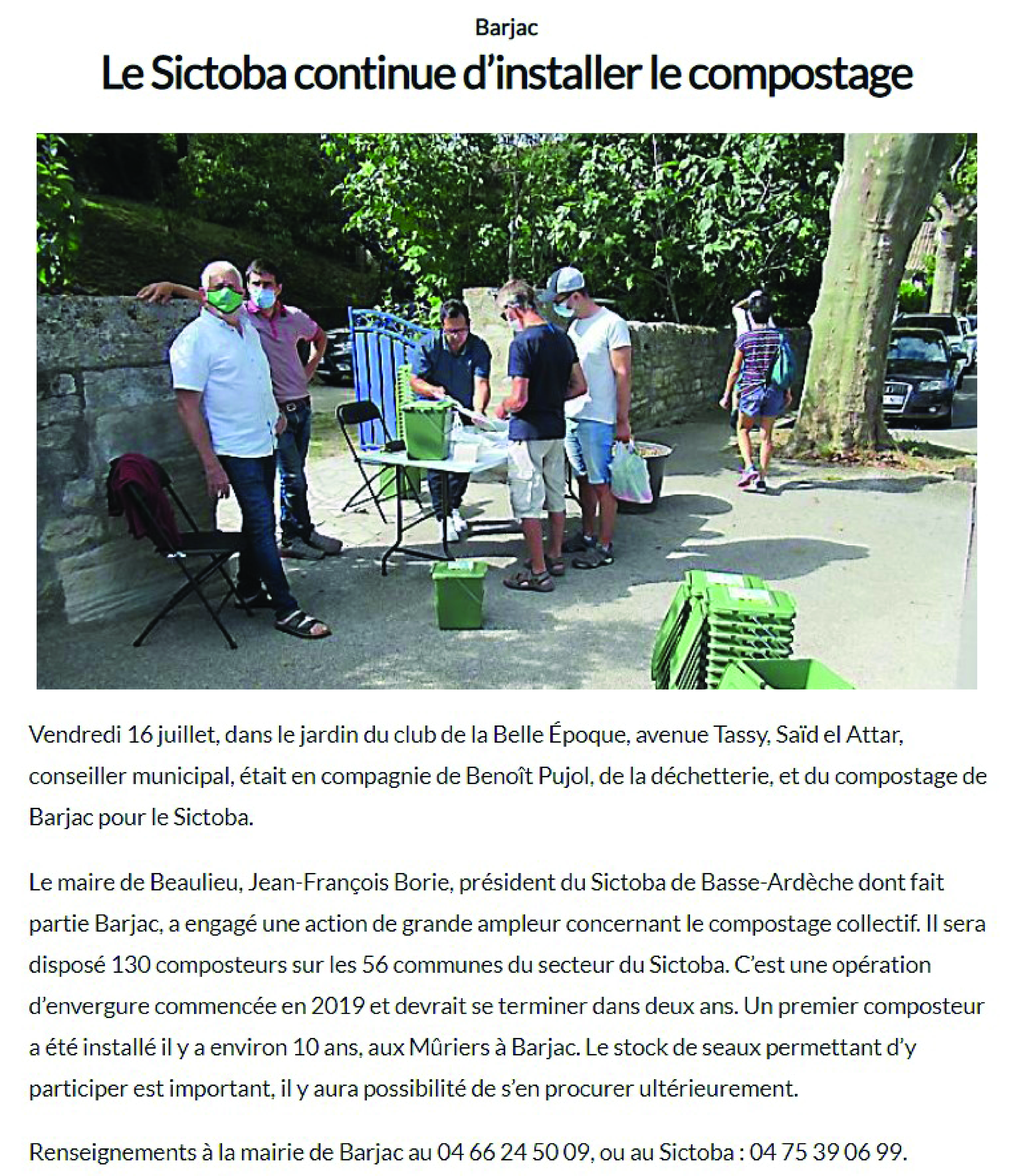 210805 Midi Libre MarchÃ© Barjac compostage