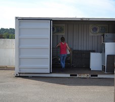 Caisson de collecte des DEEE sur la dÃ©chetterie de Vallon