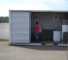 Caisson de collecte des DEEE sur la déchetterie de Vallon