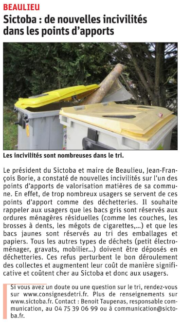 210527 DauphinÃ© LibÃ©rÃ© IncivilitÃ©s Beaulieu