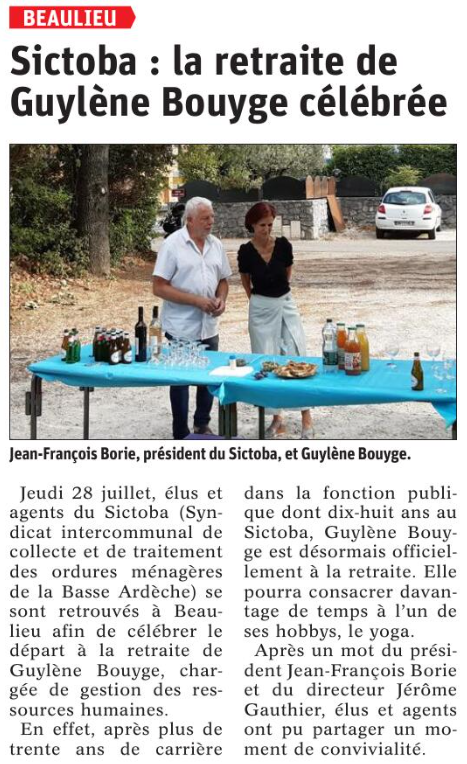 220731 DauphinÃ© LibÃ©rÃ© DÃ©part GuylÃ¨ne