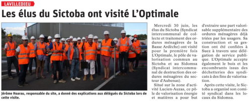 210704 Dauphiné Libéré Visite de L'Optimale