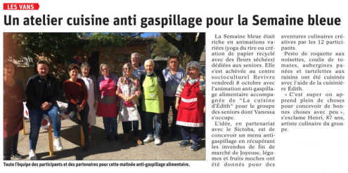 211011 Dauphiné Libéré Atelier gaspillage alimentaire