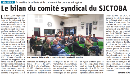 191025 DauphinÃ© LibÃ©rÃ© Compte-rendu comitÃ© syndical