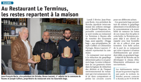 200205 DauphinÃ© LibÃ©rÃ© "Au Restaurant Le Terminus, les restes repartent Ã la maison"