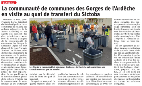 220508 DauphinÃ© LibÃ©rÃ© Visite CDC Gorges
