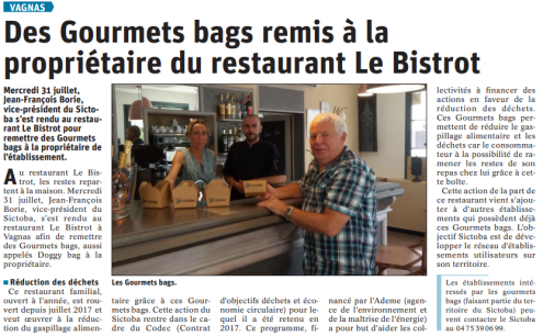 190803 DauphinÃ© LibÃ©rÃ© Gourmets bags Vagnas