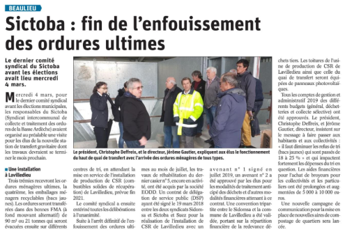 200307 DauphinÃ© LibÃ©rÃ© : "Fin de l'enfouissement des ordures ultimes"
