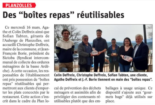 220319 DauphinÃ© LibÃ©rÃ© Boites repas Planzolles
