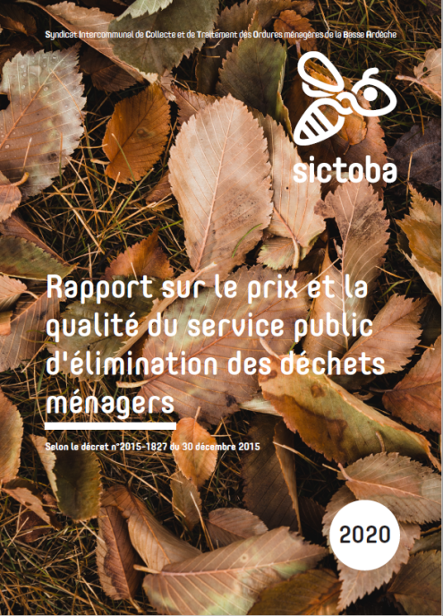 Rapport sur le prix et la qualitÃ© du service public d'Ã©limination des dÃ©chets mÃ©nagers