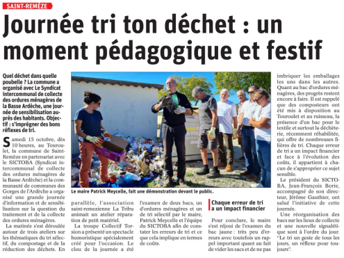 221017 DauphinÃ© LibÃ©rÃ© JournÃ©e tri St-RemÃ¨ze